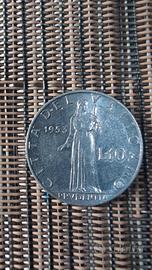 10 lire vaticano papa pio XII 1953