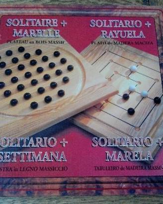 Filetto e solitario - supporto in legno massiccio