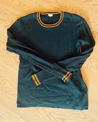 Maglione blu marino a costine