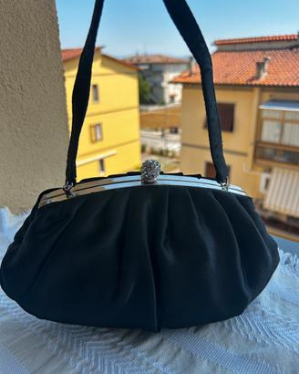Pochette nera da sera Rebecca Molenaar in raso