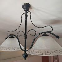 Splendidi lampadari ferro/vetro, linea greca 