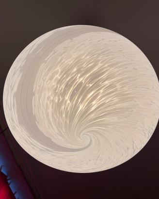 Lampadario globo in vetro di Murano anni 80