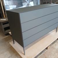 COMO' CASSETTIERA IN VETRO E ALLUMINIO