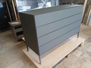 COMO' CASSETTIERA IN VETRO E ALLUMINIO