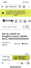 Set  6pz da intaglio frutta e verdura Hendi .