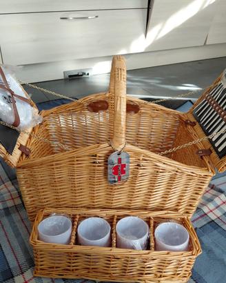 Cesto da picnic in vimini per 4 persone - NUOVO