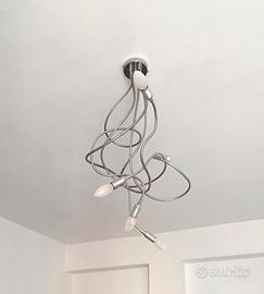 Lampadario acciaio 5 luci
