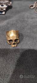 anello teschio ottone 