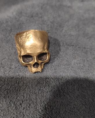 anello teschio ottone 