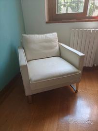 Poltrona  ikea melby di pelle bianca