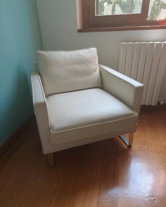 Poltrona  ikea melby di pelle bianca