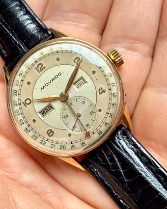Movado calendograf oro 18k