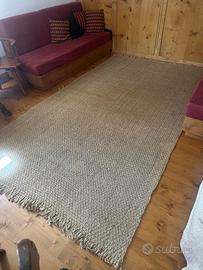 Tappeto grande in fibra naturale color corda 180 ×