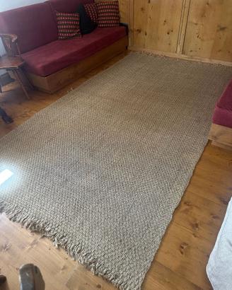 Tappeto grande in fibra naturale color corda 180 ×