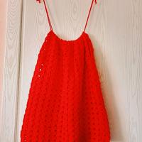 Top in cotone rosso fatto a mano