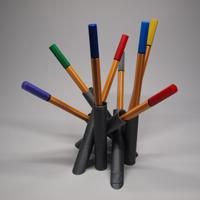 Portapenne Random Pipes di Z4 Design colore Silver