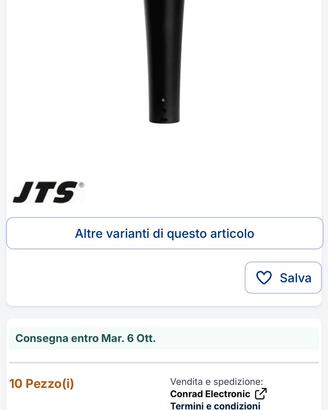 a gelato Microfono per cantanti JTS PDM-3
