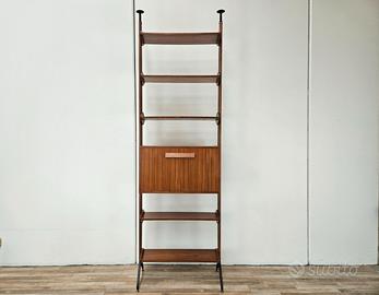 Libreria vintage terra cielo in teak anni '60