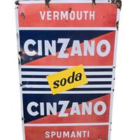 Insegna Tabella Smaltata Cinzano 120x80cm