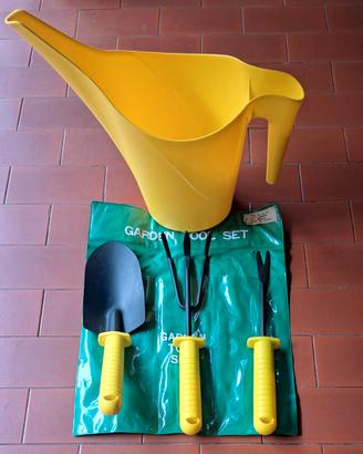 Set Giardinaggio - Annaffiatoio + 3 Attrezzi