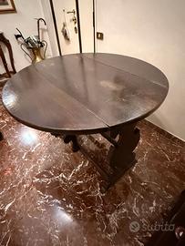 Tavolo antico in legno pieghevole