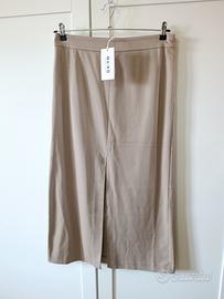 gonna donna beige cotone e poliestere