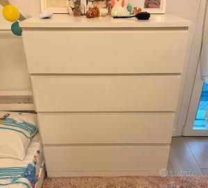 Cassettiera IKEA MALM 4 Cassetti Bianca