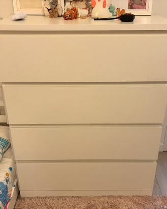 Cassettiera IKEA MALM 4 Cassetti Bianca