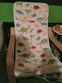 poltrona bambini Ikea Poang dinosauri