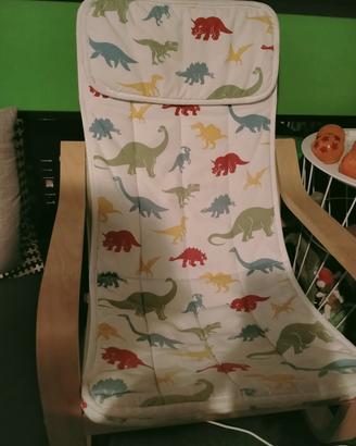 poltrona bambini Ikea Poang dinosauri
