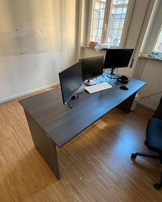 Scrivania nera in legno Ufficiostile