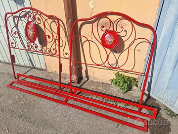 Letto artigianale in ferro battuto