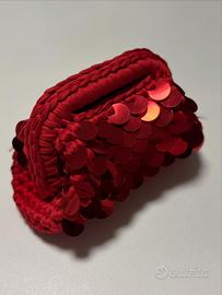 Borsa all’uncinetto con paiette