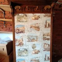 attaccapanni legno d epoca lavorato , da parete , 