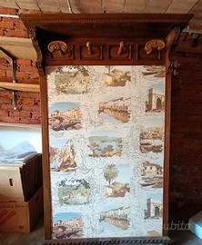 attaccapanni legno d epoca lavorato , da parete , 