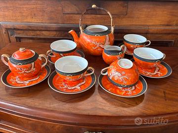 Set da Tè Cinese "Drago Arancione" - Fine China
