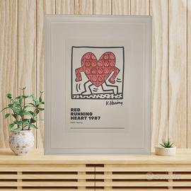Quadro Pop Art Keith Haring con veri Francobolli