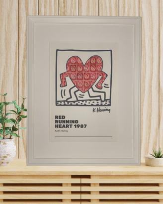 Quadro Pop Art Keith Haring con veri Francobolli