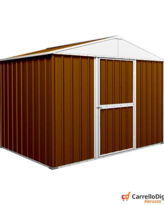 Box baracca lamiera Acciaio 275x175 legno scuro