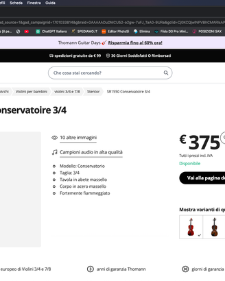 Violino 3/4 Stentot Conservatoire