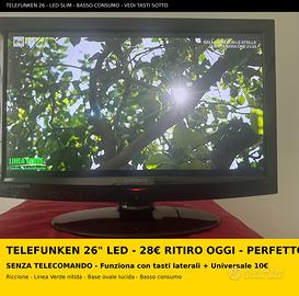 Tv Telefunken 26’’  LED 25€ OGGI!