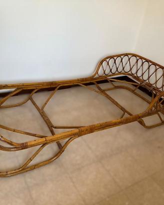 Letto Singolo Vintage in Bambù e Giunco