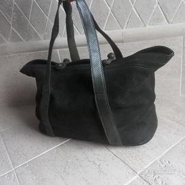 borsa vintage pelle verde scuro