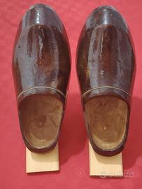 Coppia di Zoccoli Olandesi Vintage in Legno 
