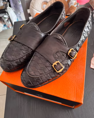 Scarpe Morgillo Lapo Double Buckle 43 VERA PELLE