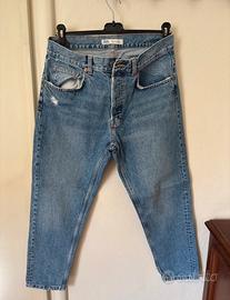 Jeans Zara Blu Medio Vintage Straight Fit - EUR 40