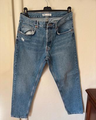 Jeans Zara Blu Medio Vintage Straight Fit - EUR 40