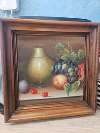 Olio su tavola, natura morta
