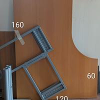 GRANDE SCRIVANIA AD ANGOLO CON CASSETTIERA