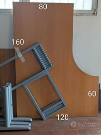 GRANDE SCRIVANIA AD ANGOLO CON CASSETTIERA